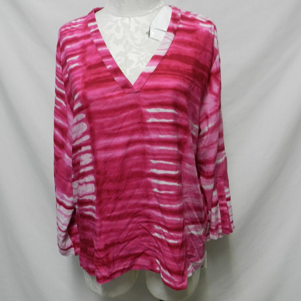 Natori 100% Rayon pink Tie Dye top blouse loungewear NEW NWT Size Sz X-Large XL